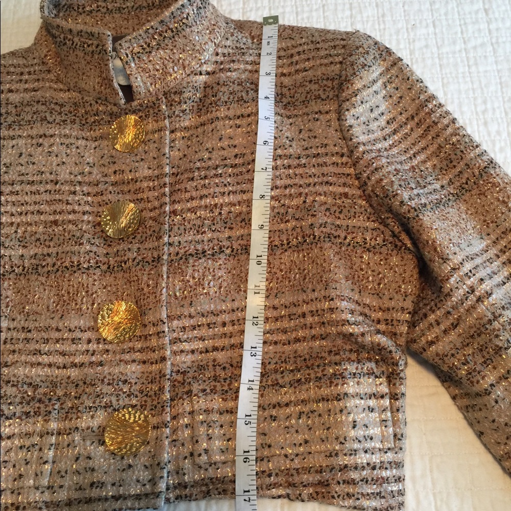 Pristine VTG YSL rive gauche mini skirt suit in earth tones w/bold gold buttons - Picture 8 of 16